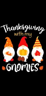 Thanksgiving gnomes wallpaper with autumn colors.