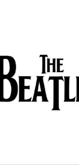 Minimalist The Beatles logo in black and white for mobile wallpaper.