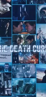 The Death Cure movie collage wallpaper with intense blue hues.