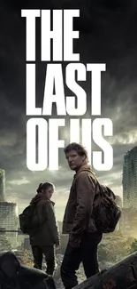 The Last of Us wallpaper with dramatic, dark city landscape.