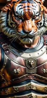 Tiger-headed warrior in detailed armor art.