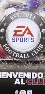 EA Sports FIFA Club wallpaper with bold logo and colorful elements.