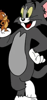 Tom and Jerry mobile wallpaper with classic cartoon characters.