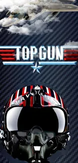 Top Gun fighter jet and helmet wallpaper for mobile.