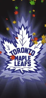 Toronto Maple Leafs blue leaf logo wallpaper.