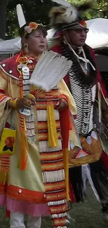 Vibrant traditional attire at a cultural festival event.