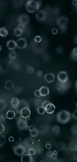 Dark abstract wallpaper with floating bubbles.