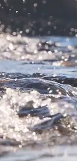 Close-up of sunlight on gentle river ripples.