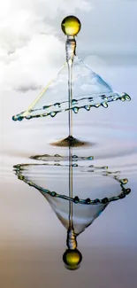 A serene water droplet art captures tranquility and reflection in motion.