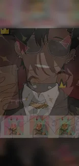 Anime character with drink and sunglasses