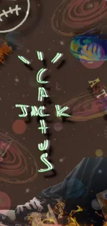 Creative Cactus Jack wallpaper with cosmic theme and dynamic colors.