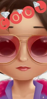 Cartoon avatar with sunglasses and 'cool' text in red.