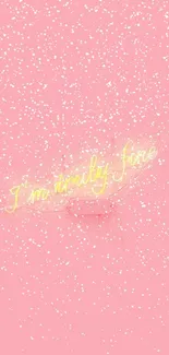 Pink neon sign wallpaper with 'I'm truly fine' text.