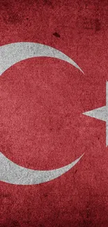 Turkish flag wallpaper with red background and a white crescent and star.