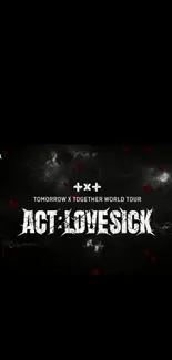 TXT World Tour wallpaper with dark hues and red accents.