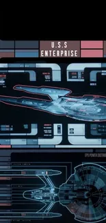 U.S.S. Enterprise futuristic starship blueprint.