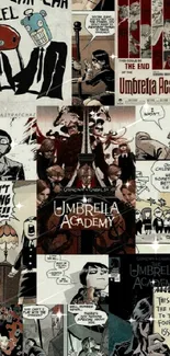 Umbrella Academy comic art mobile wallpaper.