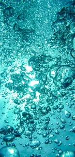 Underwater bubbles with blue-green hues.