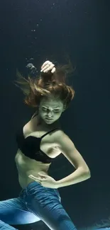 Underwater dance wallpaper showcasing fluid movement.