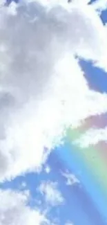 Magical unicorn cloud with rainbow in the sky wallpaper.