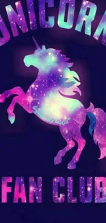 Colorful unicorn wallpaper with galaxy theme and vibrant cosmic colors.