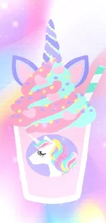 Pastel unicorn ice cream mobile wallpaper.