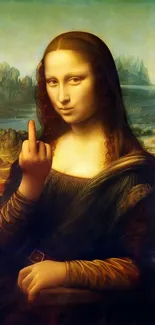 Mona Lisa with a modern rebellious twist.