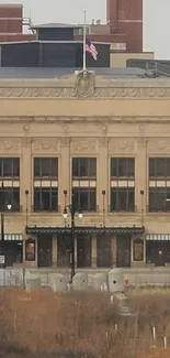 Urban architectural view with historic building facade.