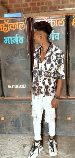 Fashionable young man in trendy urban outfit.