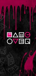 Graffiti-style mobile wallpaper with 'Game Over' in magenta and black tones.