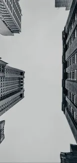 Minimalist wallpaper of city buildings in a dramatic urban view.