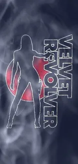 Velvet Revolver silhouette with smoky background.