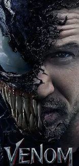 Venom character split showing duality and transformation.