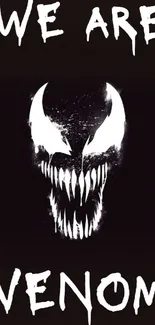 Venom character black and white wallpaper.