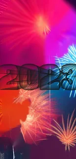 2023 fireworks wallpaper with vibrant colors and a festive New Year's theme.