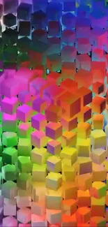 Colorful 3D abstract cubes wallpaper design.