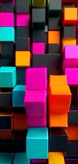 Vibrant 3D blocks with colorful cubes.