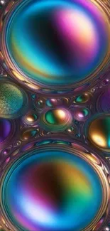 Vibrant 3D bubble pattern with rich colors.