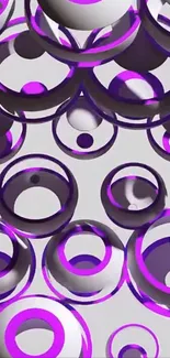 Abstract 3D purple circles wallpaper