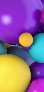 3D colorful spheres wallpaper for mobile.