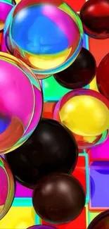 Vibrant 3D spheres in colorful geometry.
