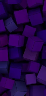 3D purple cubes wallpaper with geometric design.