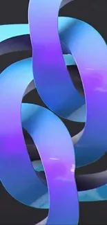 3D gradient art wallpaper with interwoven loops in vibrant hues.