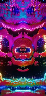 Vibrant 3D neon art wallpaper with dynamic colors.