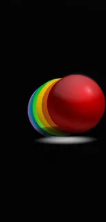 Colorful 3D spheres on a black background wallpaper.