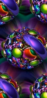 Colorful 3D spheres with psychedelic pattern.