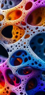 Colorful 3D abstract bubble art wallpaper.
