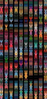 Colorful abstract 3D grid design wallpaper.