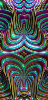 Vibrant abstract 3D pattern with multicolored swirls.