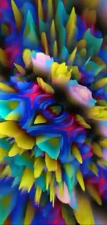 Dynamic and vibrant abstract art wallpaper with vivid colors.